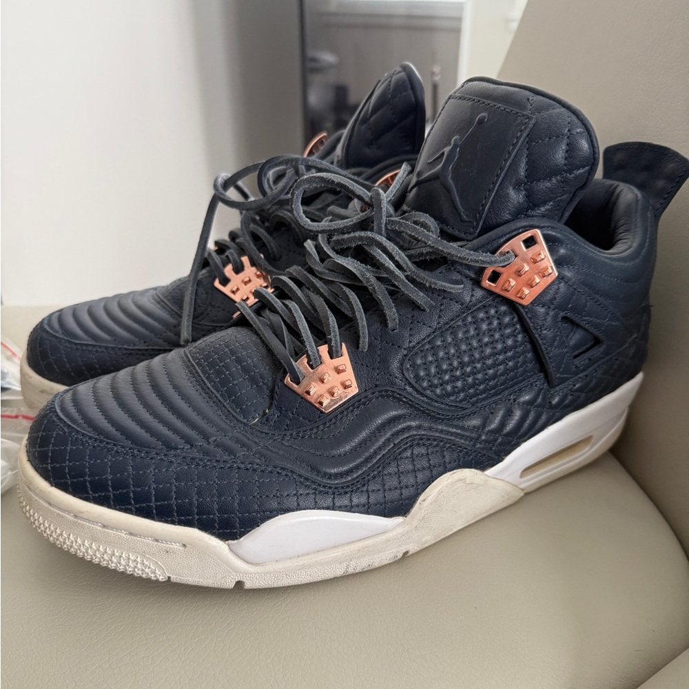 Air Jordan 4 Navy Quilted Rose Gold – Men’s Size 11 - Picture 2 of 7